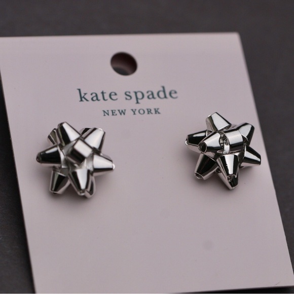 Kate Spade Silver Bourgeois Bow Stud Earrings - Picture 4 of 5